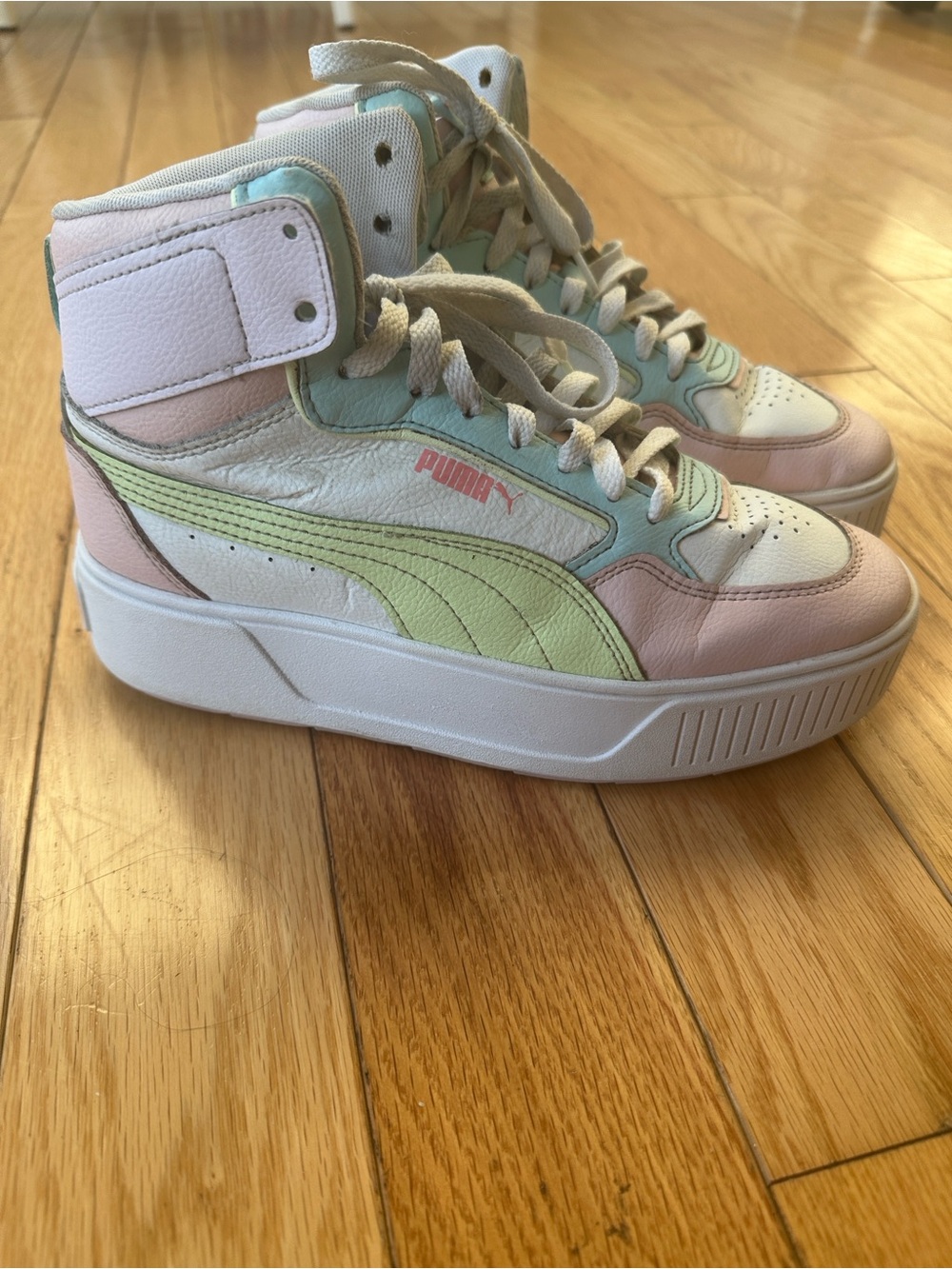 PUMA Karmen Rebelle Colorblock Mid Platform High Top Sneakers 6.5 - Picture 3 of 8
